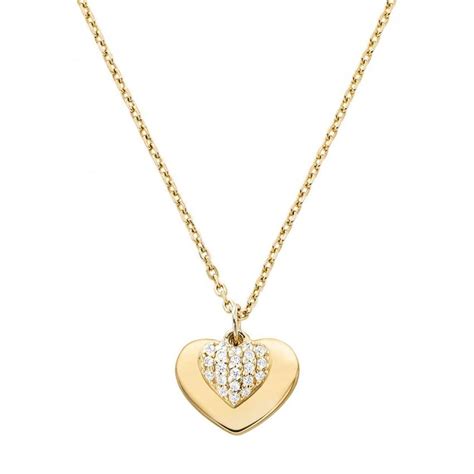 michael kors gold pendant|Michael Kors sterling silver necklace.